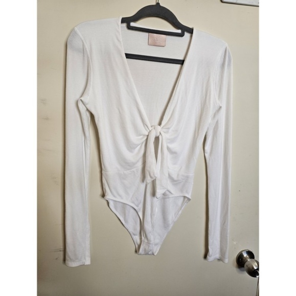 Stillwater the‎ Brand White Bodysuit Knotted Front Size Medium Made In USA